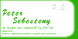 peter sebesteny business card